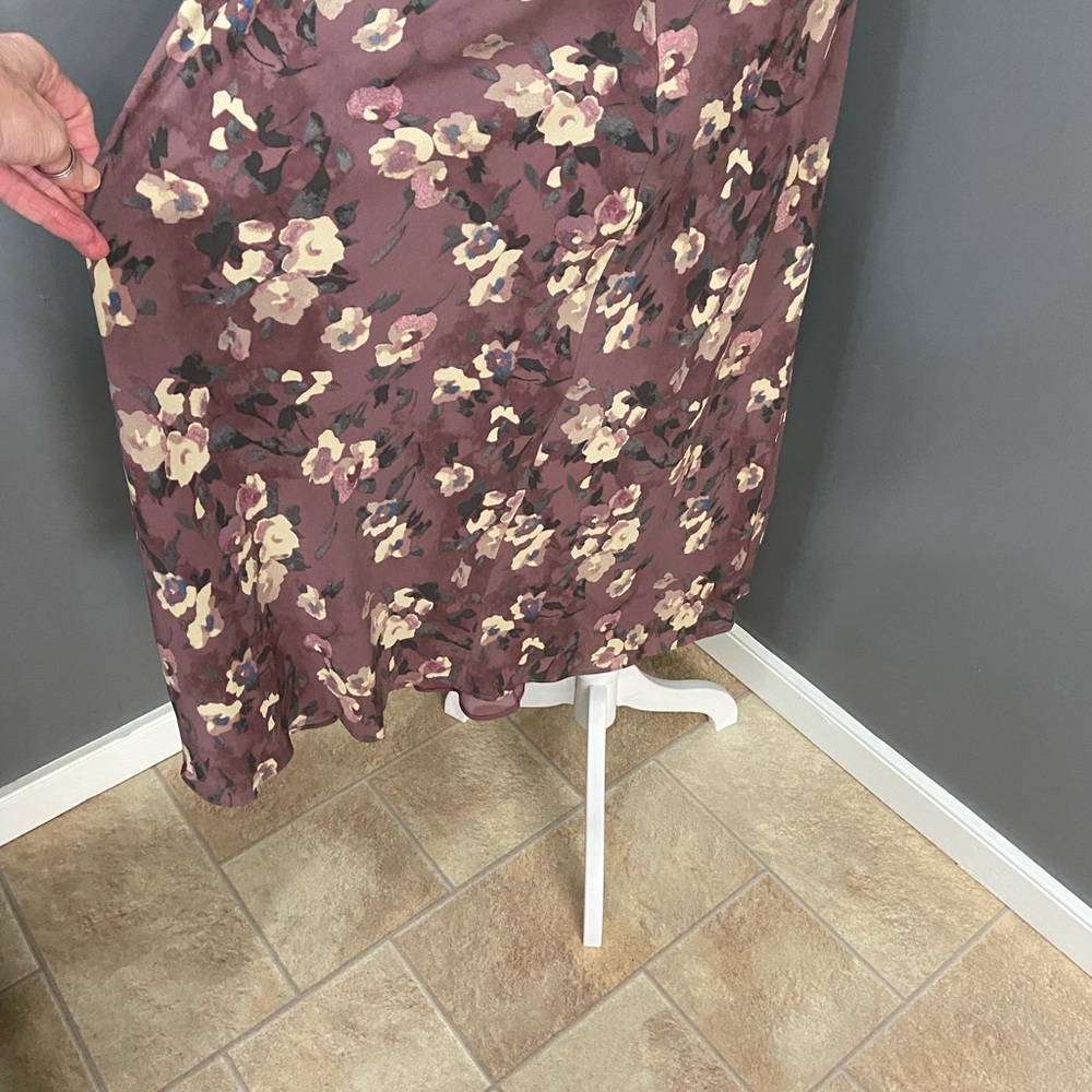 LAUREN Ralph Lauren Purple Floral Fit & Flare Midi Dress Womens 18W Classic - Picture 11 of 16
